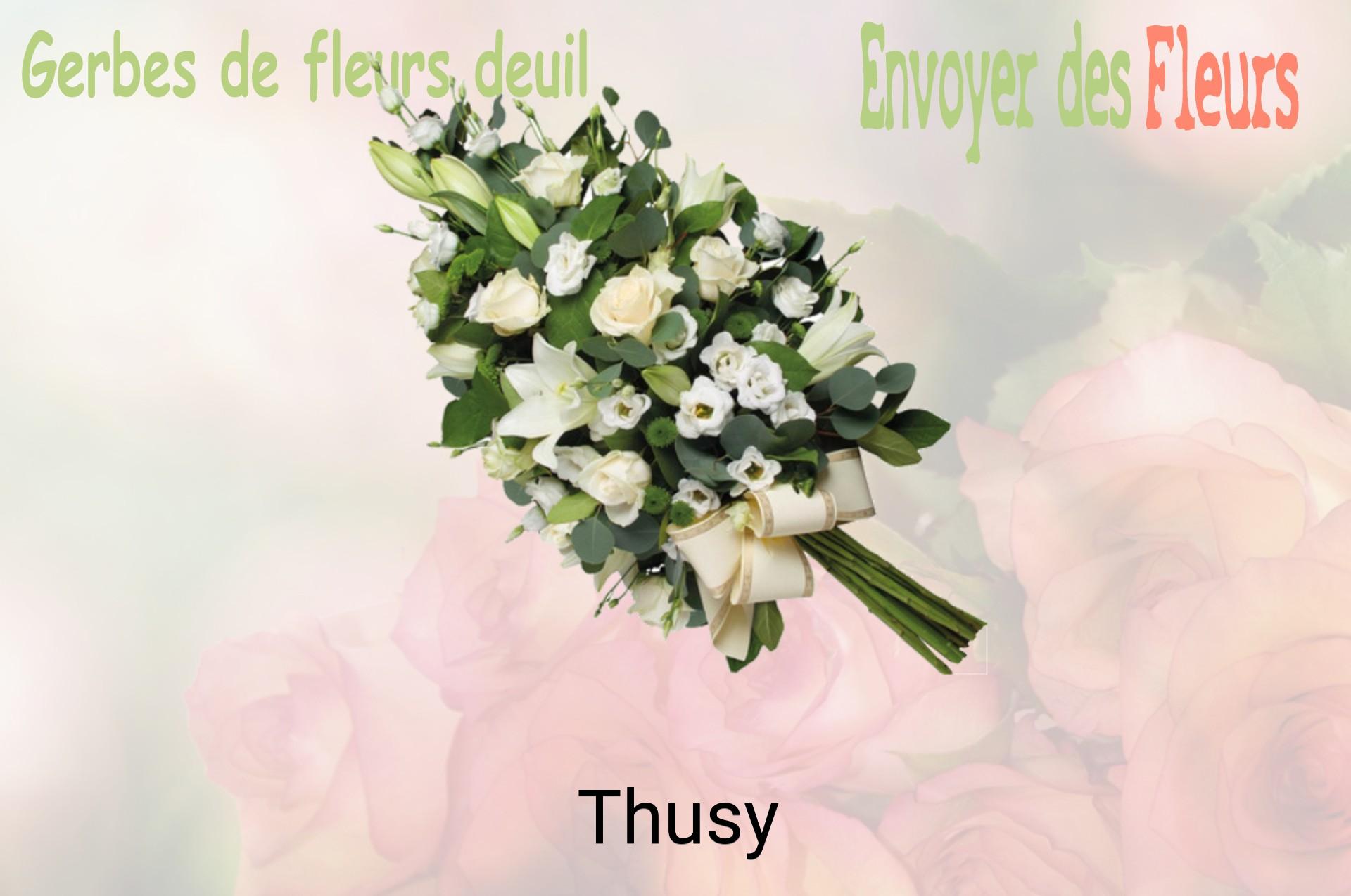 Gerbe de fleurs de deuil livrée à Thusy